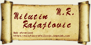 Milutin Rafajlović vizit kartica